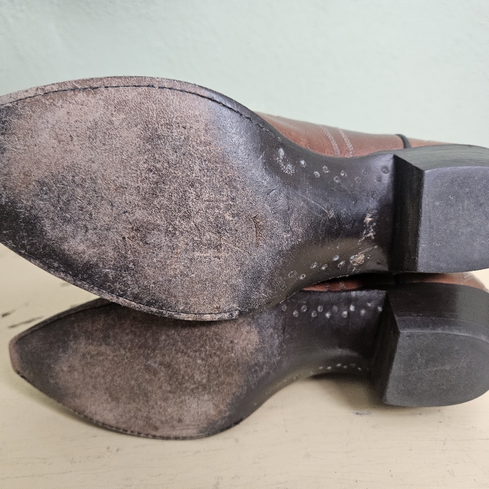 Women's Hand Made Brown Western Cowboy Boot - Picture 6 of 8